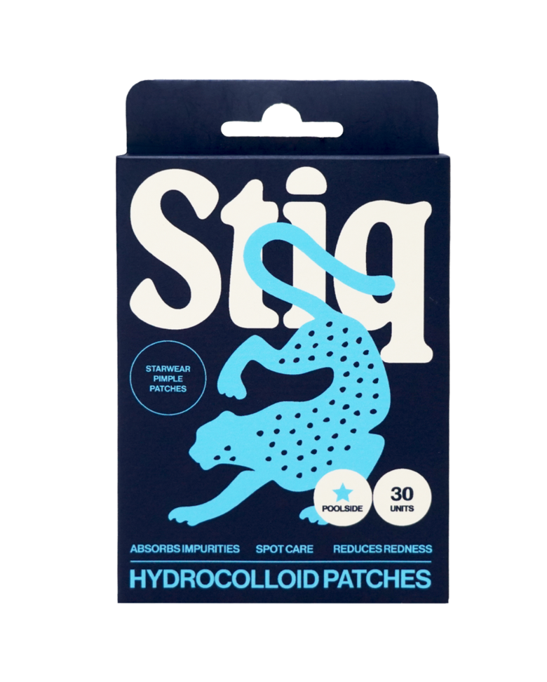 Parches para granos Stiq Patches con tecnología hidrocoloide y forma de estrella azul, 30 parches por envase (poolside)