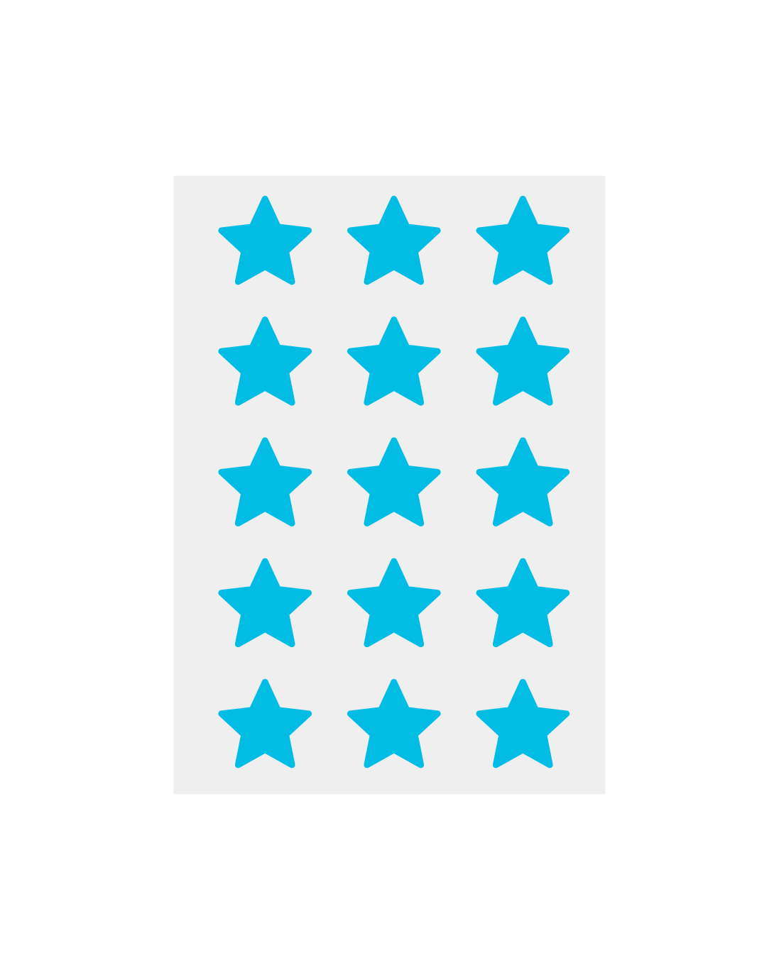 Lámina con seis parches para granos Stiq Patches Starwear en forma de estrella azul (poolside)