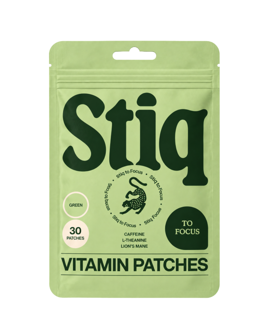 Parches de vitaminas para mejorar la concentración Stiq Patches Focus, 30 parches por envase.