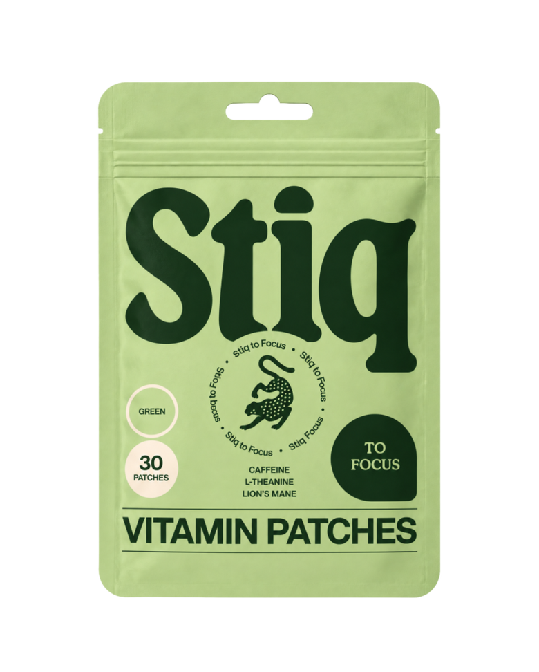 Parches de vitaminas para mejorar la concentración Stiq Patches Focus, 30 parches por envase.