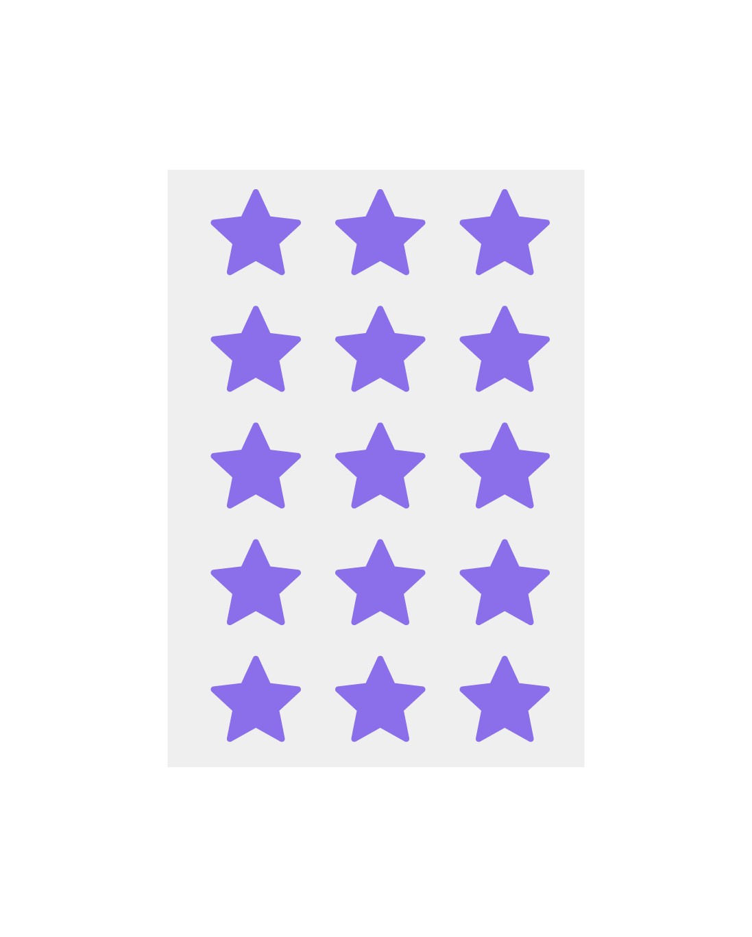 Lámina con seis parches para granos Stiq Patches Starwear en forma de estrella violeta (violet)