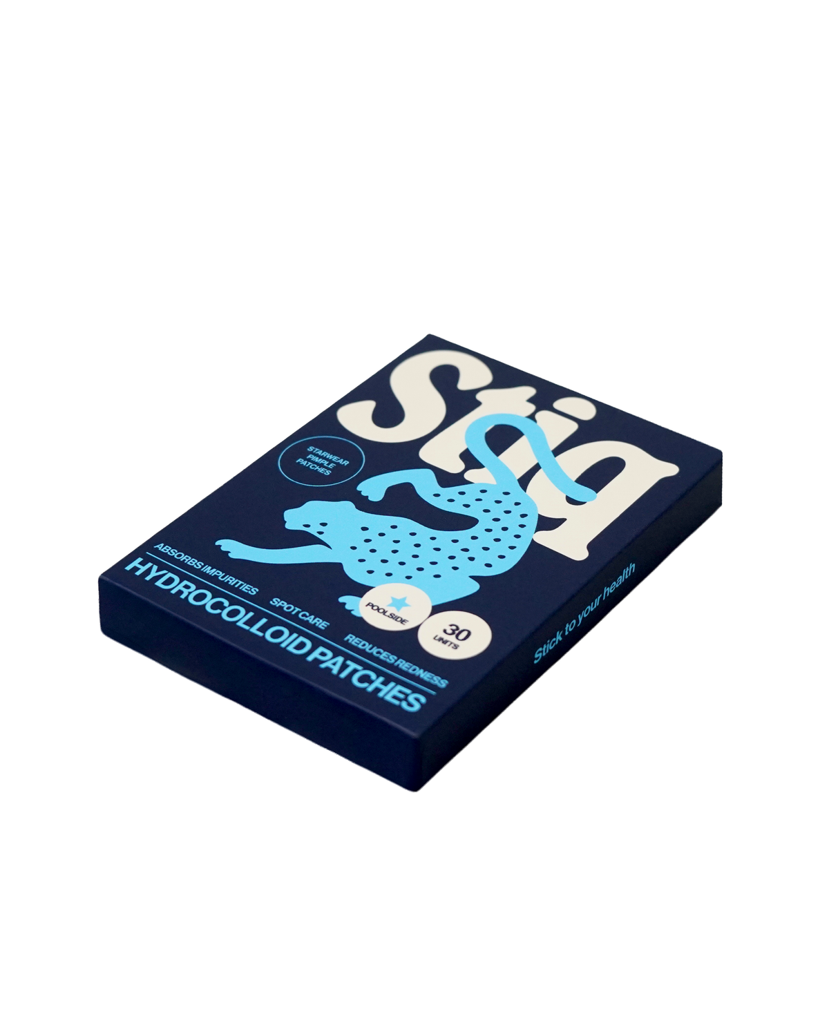 Parches para granos Stiq Patches con tecnología hidrocoloide y forma de estrella azul, 30 parches por envase  (poolside)