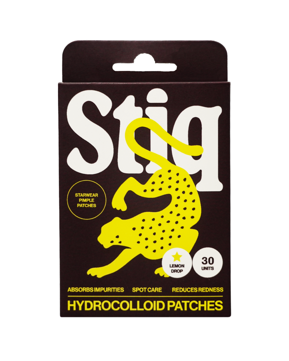 Parches para granos Stiq Patches con tecnología hidrocoloide y forma de estrella amarilla, 30 parches por envase (lemon drop)